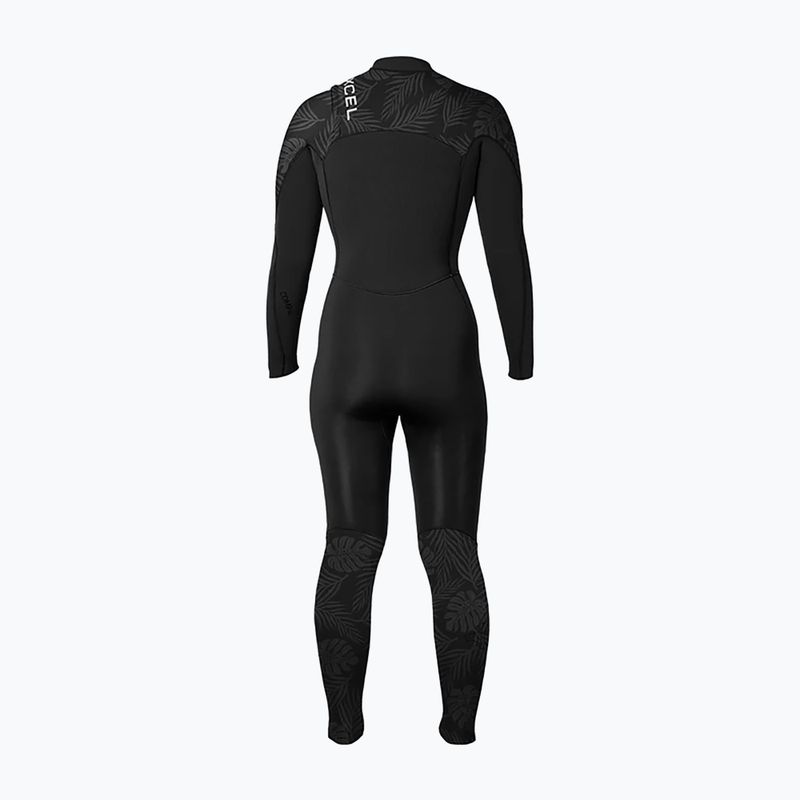 Дамски неопренов костюм за плуване Xcel Comp 4/3 mm Full black/black palm/monstera print 2