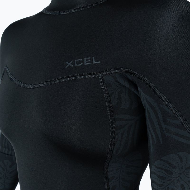 Дамски неопренов костюм за плуване Xcel Axis Back Zip Spring 2 mm black/palm/monstera print 4