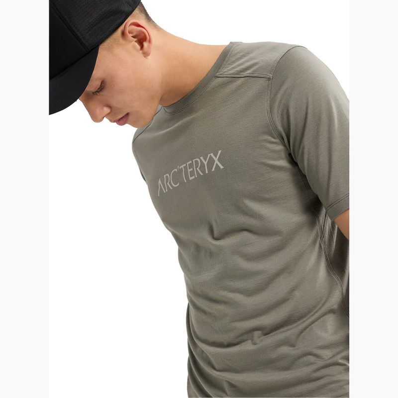 Мъжка тениска Arc'teryx Ionia Merino Wool Arc'Word Logo forage 4