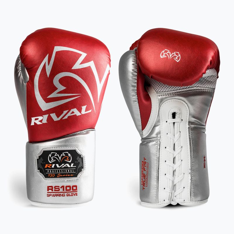 Боксьорски ръкавици Rival RS100 Professional red/silver