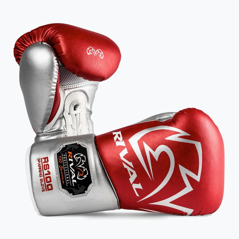 Боксьорски ръкавици Rival RS100 Professional red/silver 2