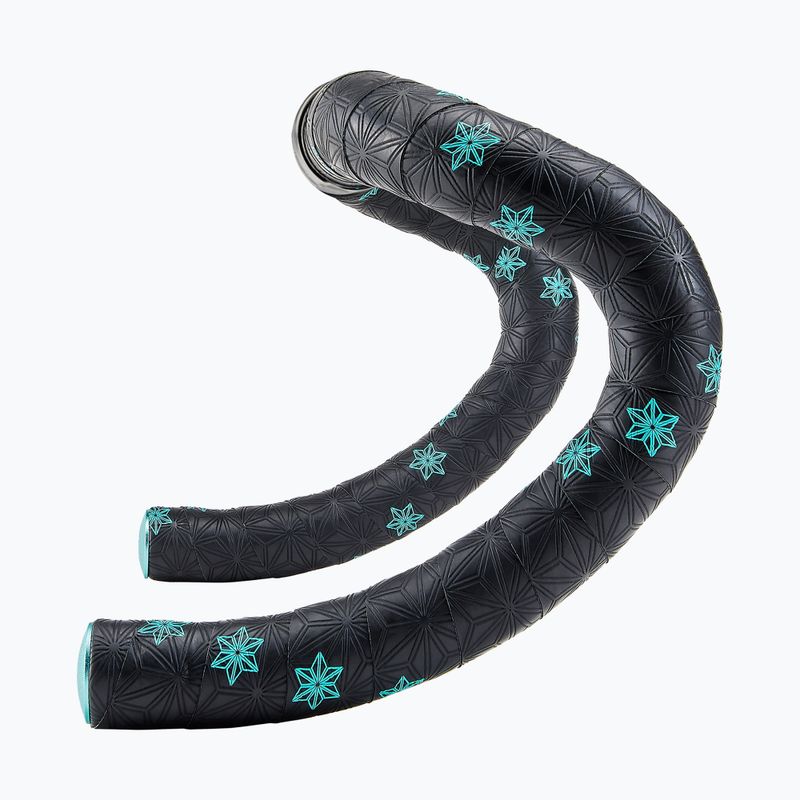 SUPACAZ Super Sticky Kush Galaxy Celeste print/celeste plugs handlebar wrap 2