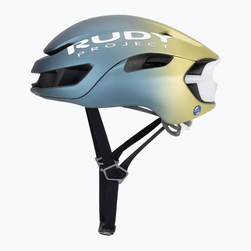 Велосипедна каска Rudy Project Nytron blue avio/apple green metal matte 3