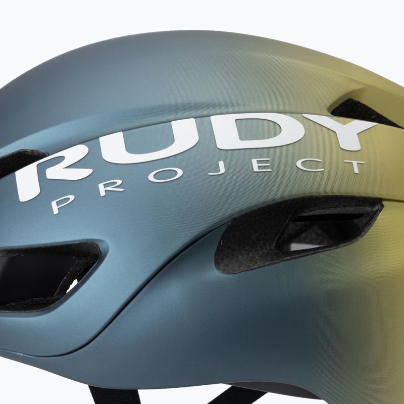Велосипедна каска Rudy Project Nytron blue avio/apple green metal matte 7