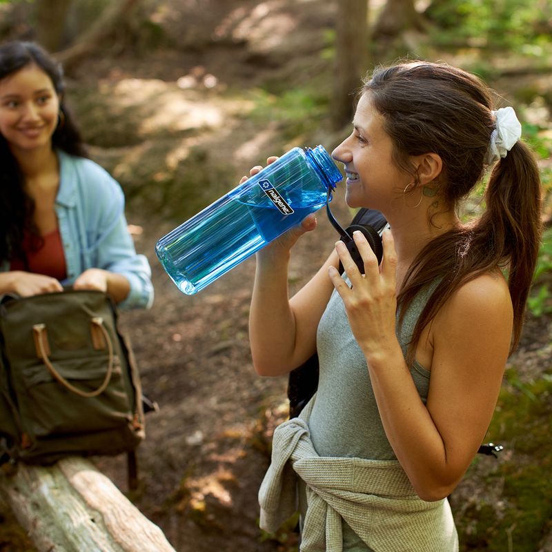 Туристическа бутилка Nalgene Wide Mouth Silo Sustain 1400 мл синя/черна капачка 5