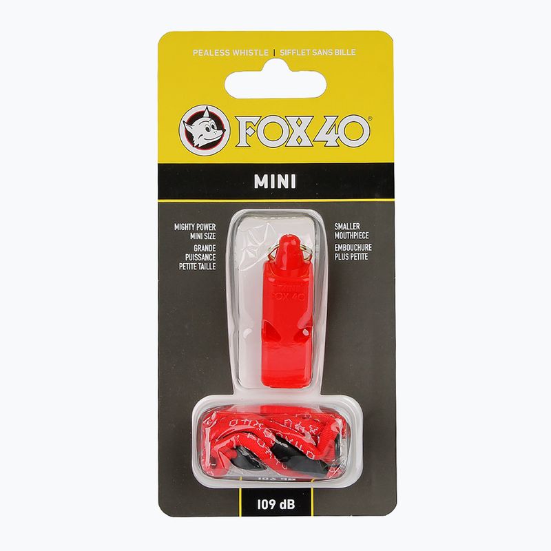 Свирка с шнур Fox 40 Mini Safety red 2