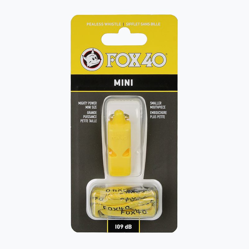 Свирка с шнур Fox 40 Mini Safety yellow 2