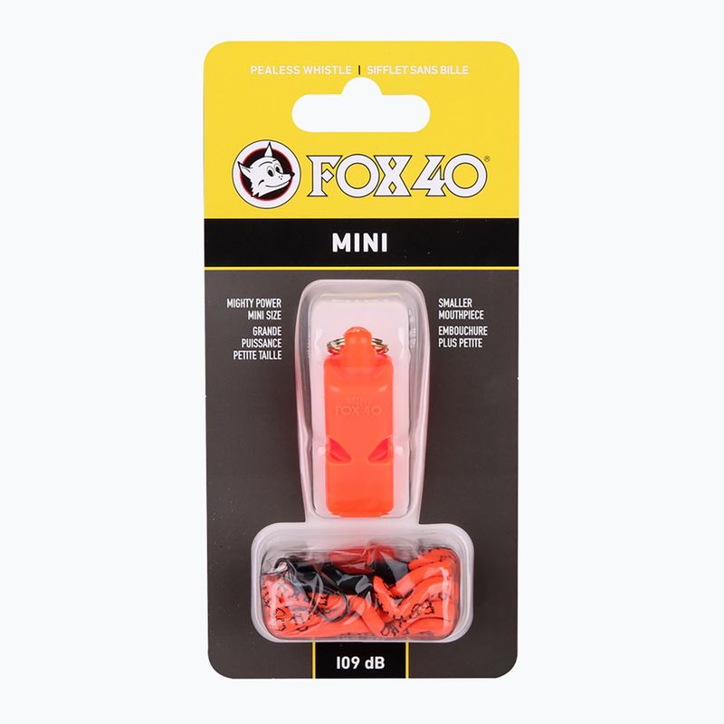 Свирка с шнур Fox 40 Mini Safety orange 2