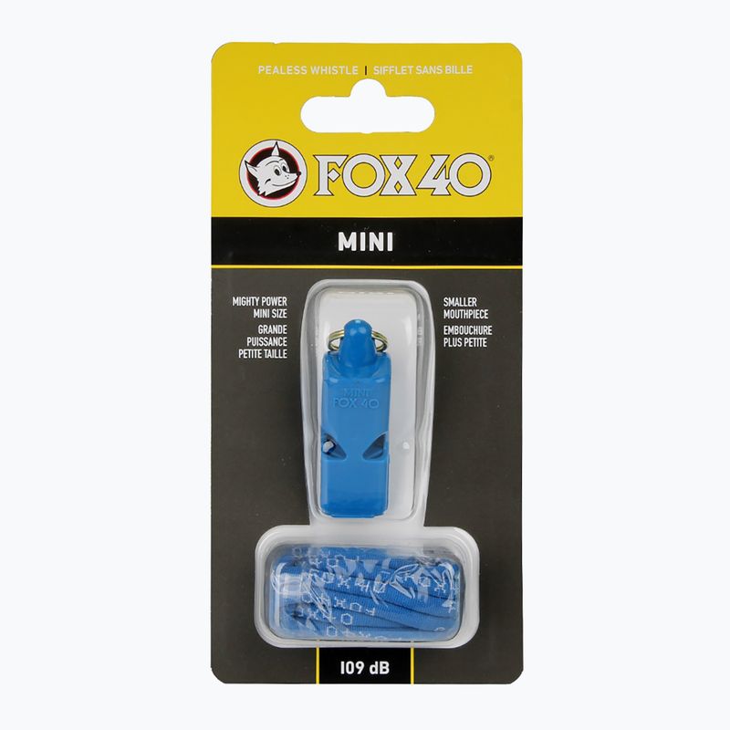 Свирка с шнур Fox 40 Mini Safety blue 2