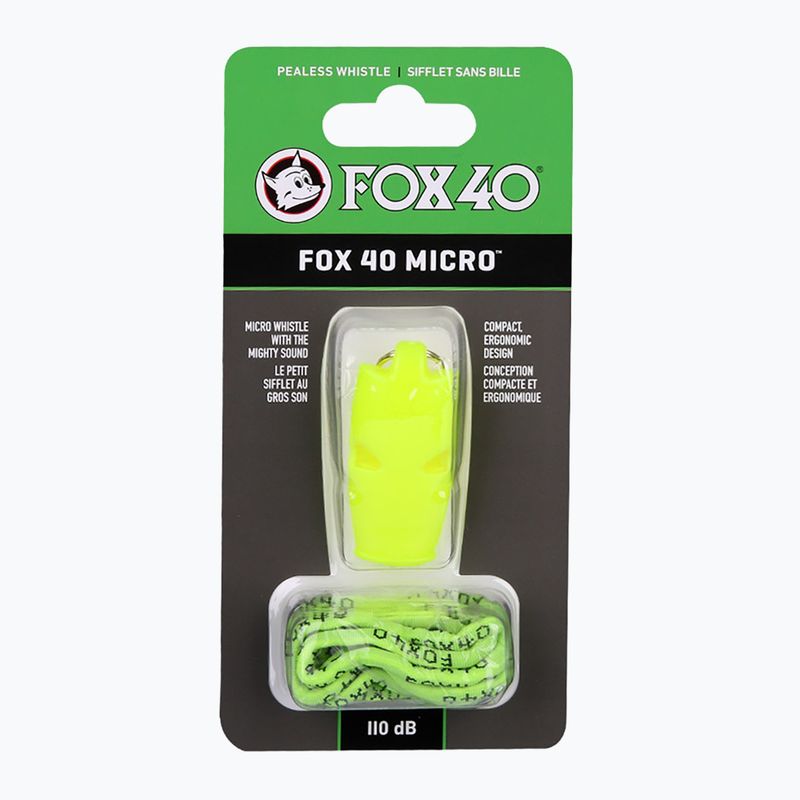 Свирка с шнур Fox 40 Micro Safety neon yellow 2