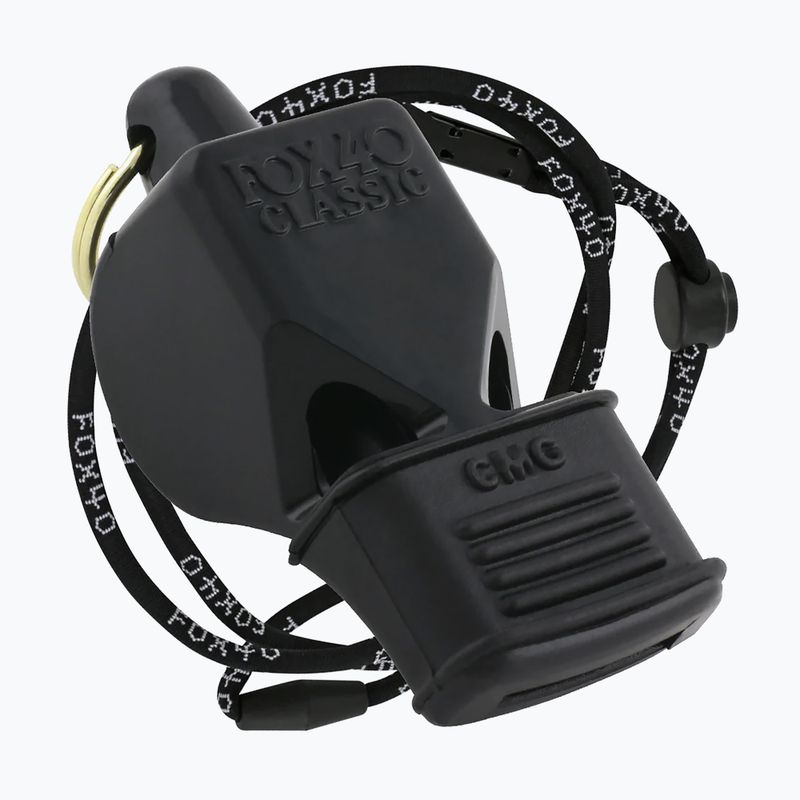Свирка с шнур Fox 40 Classic CMG Safety черна 9603
