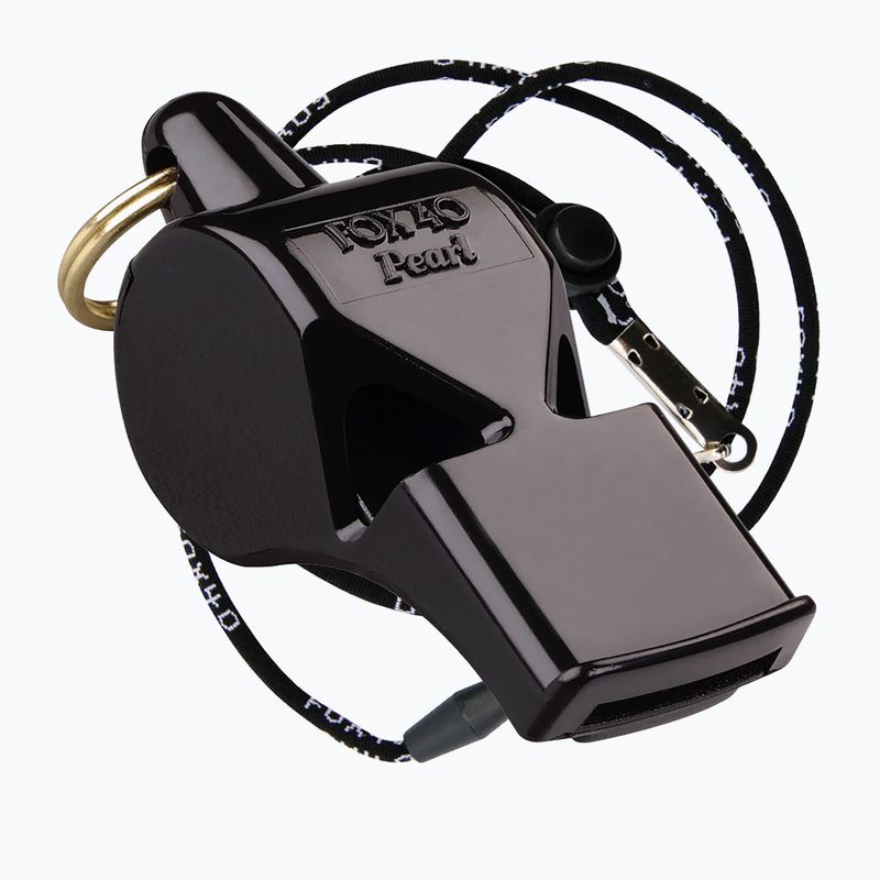 Свирка с шнур Fox 40Pearl Safety черна 9703