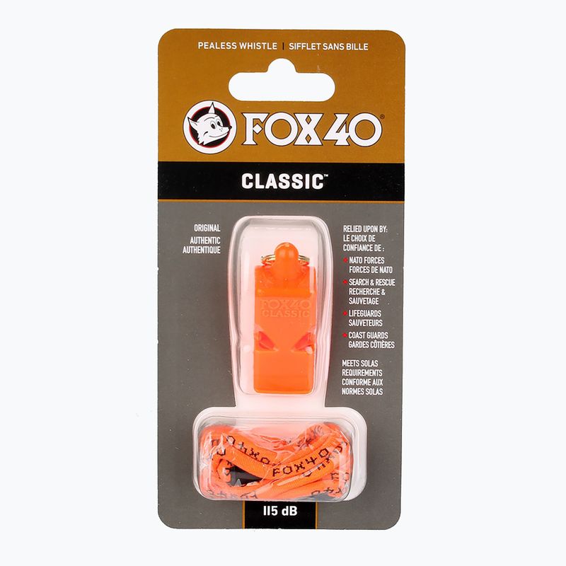 Свирка с шнур Fox 40 Classic Safety orange 2
