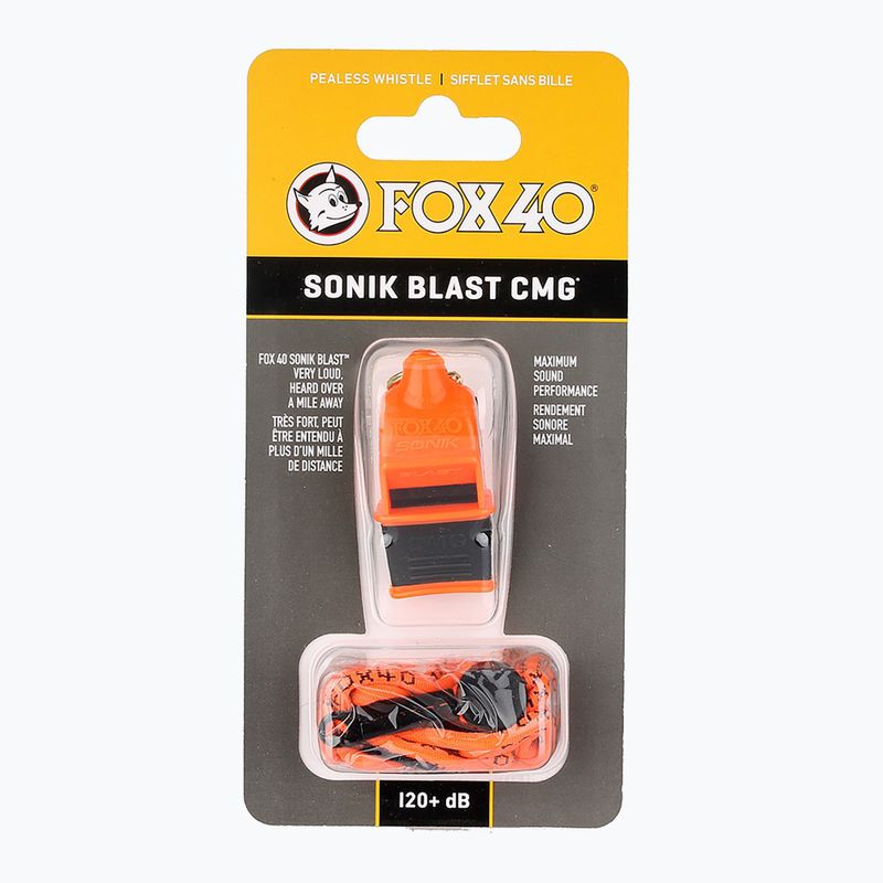 Свирка с шнур Fox 40 Sonik Blast CMG orange/black 2