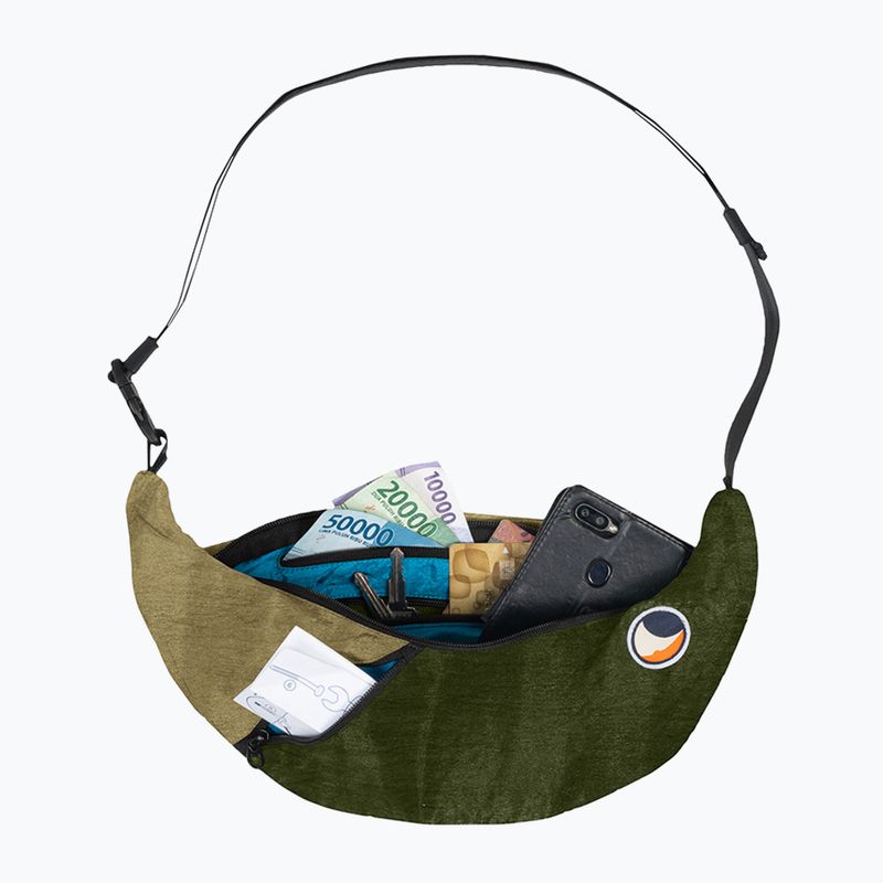 Ticket To The Moon Upcycled Sling армейско зелено/кафяво чанта за рамо
