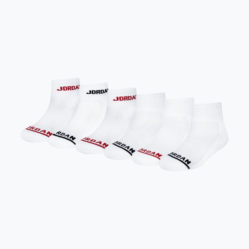 Skarpetki dziecięce Nike Jordan Legend Ankle Quarter 6 pack white