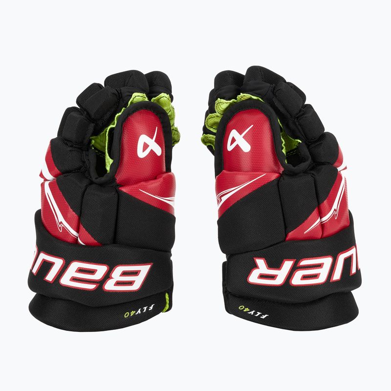 Детски хокейни ръкавици Bauer Vapor Fly40 Jr black/red 4