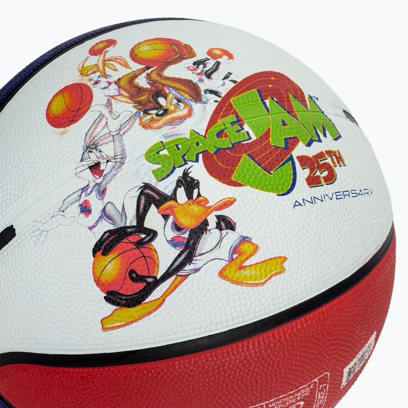 Баскетболна топка Spalding Space Jam Tune white/red/blue, размер 7 4