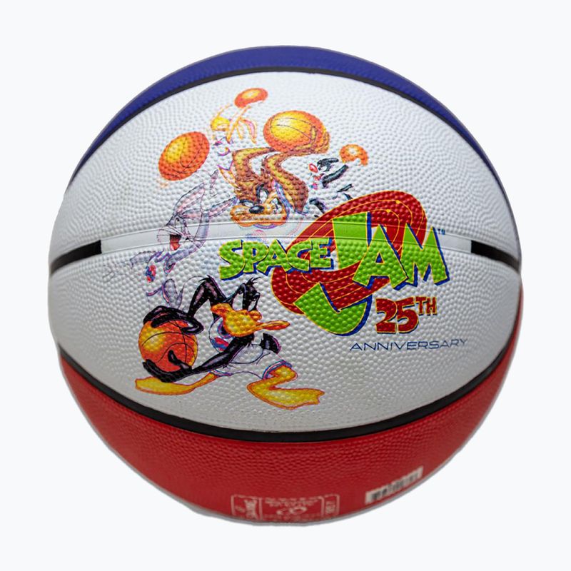 Баскетболна топка Spalding Space Jam Tune white/red/blue, размер 7 2