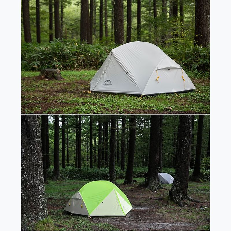 Палатка за трекинг 2-местна Naturehike Mongar 2 light grey/dark green 6