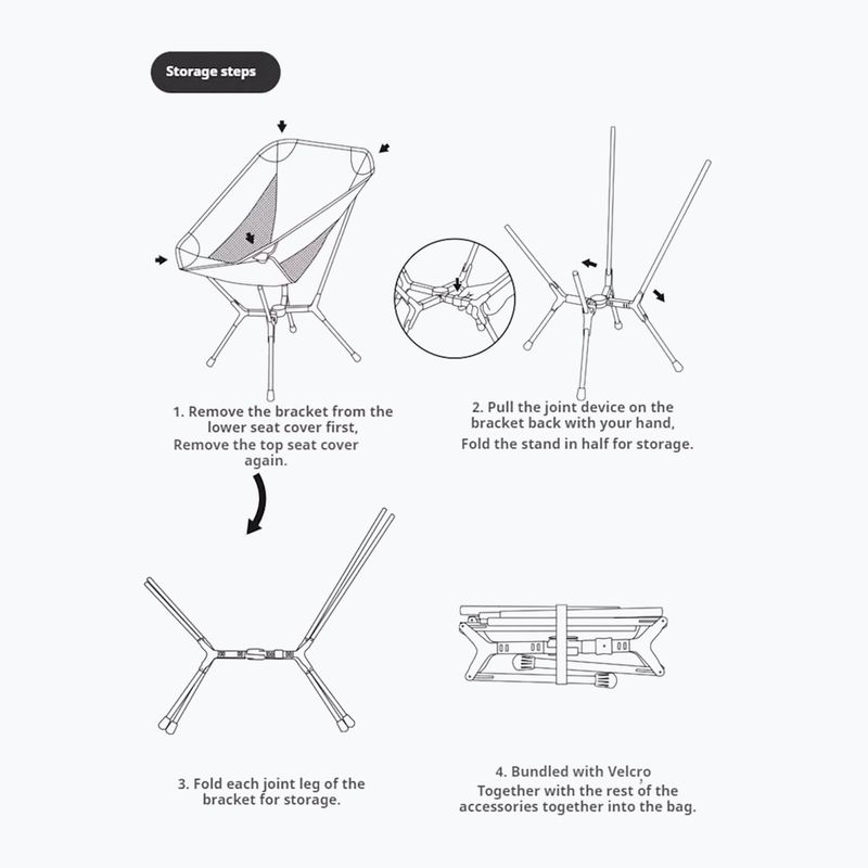 Туристически стол Naturehike Yamami L01 M meteorite black 2