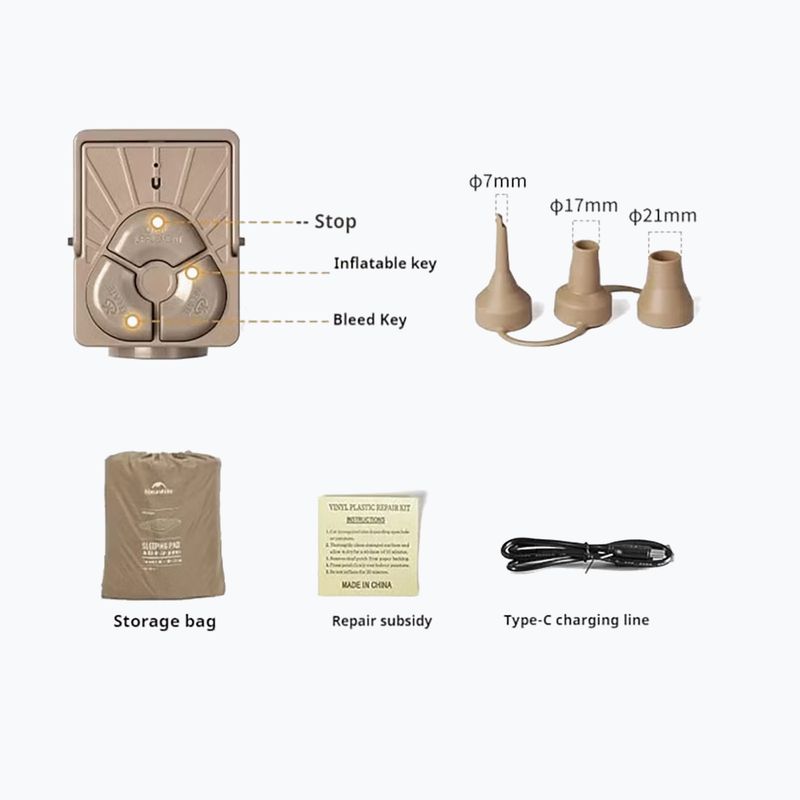 Надуваем дюшек/матрак Naturehike Chenjing Single brown 3