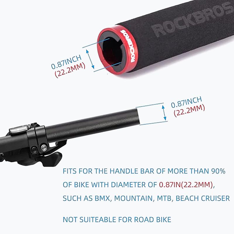 Ръкохватки за кормило Rockbros BT1001 Handlebar Grips black/red 4