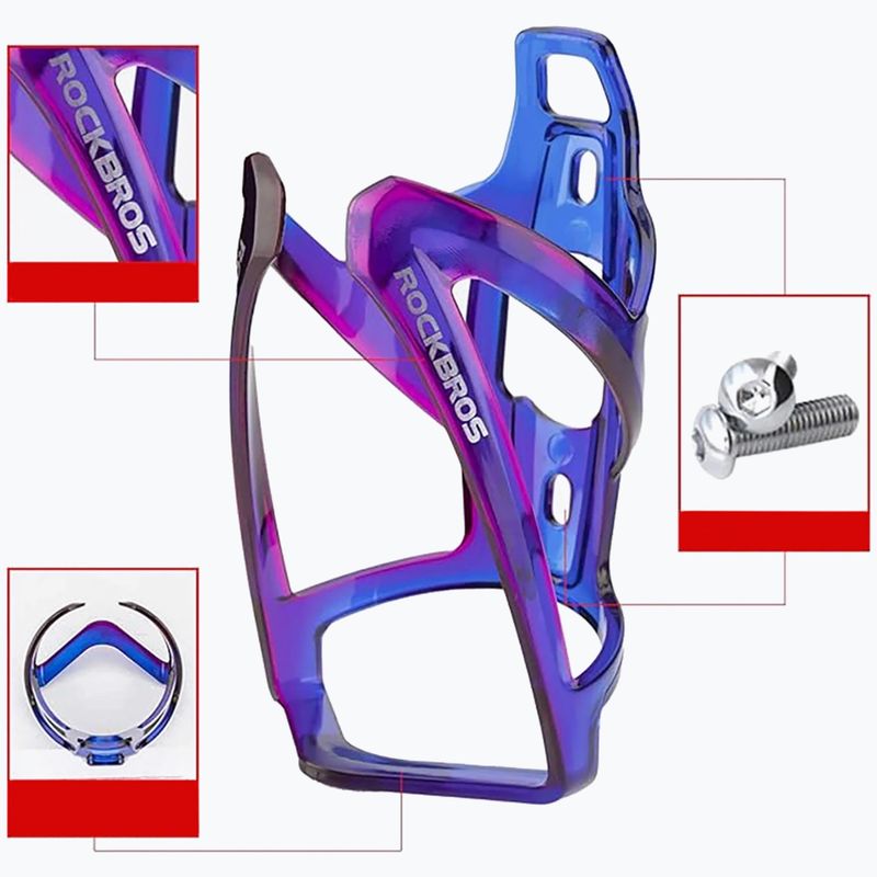 Кошница за бутилка за вода Rockbros 31210007 Water Bottle Holder blue/purple 3