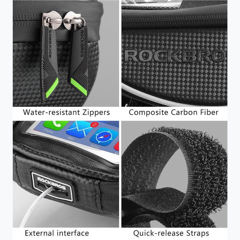 Чанта за велосипедна рамка Rockbros 010-4BK Bike Front Bag black 2