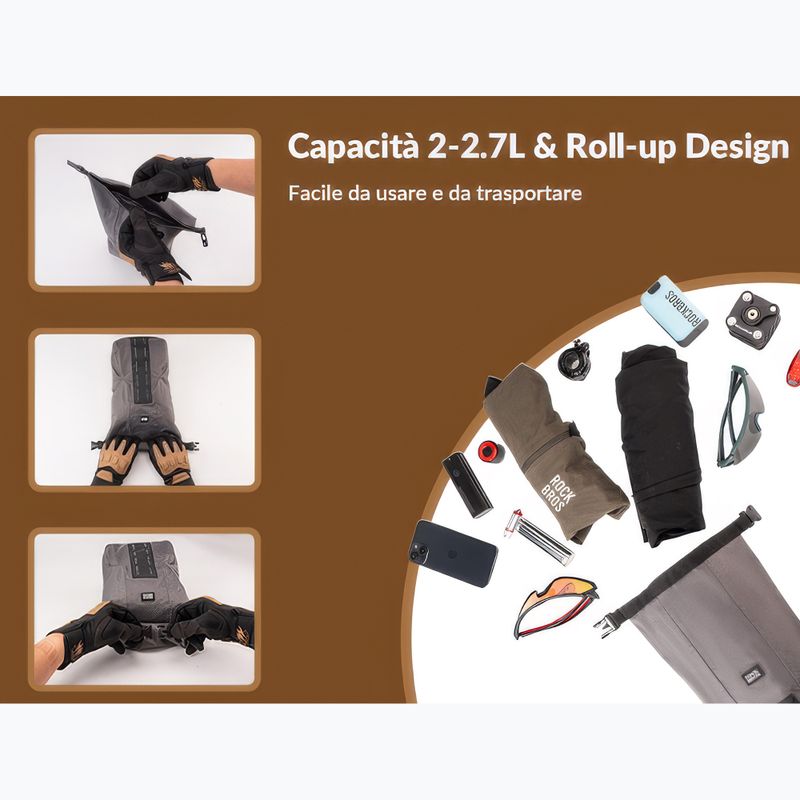 Чанта и стойка за велосипедна вилка Rockbros Front Fork Rack+Fork Bag grey/black 2