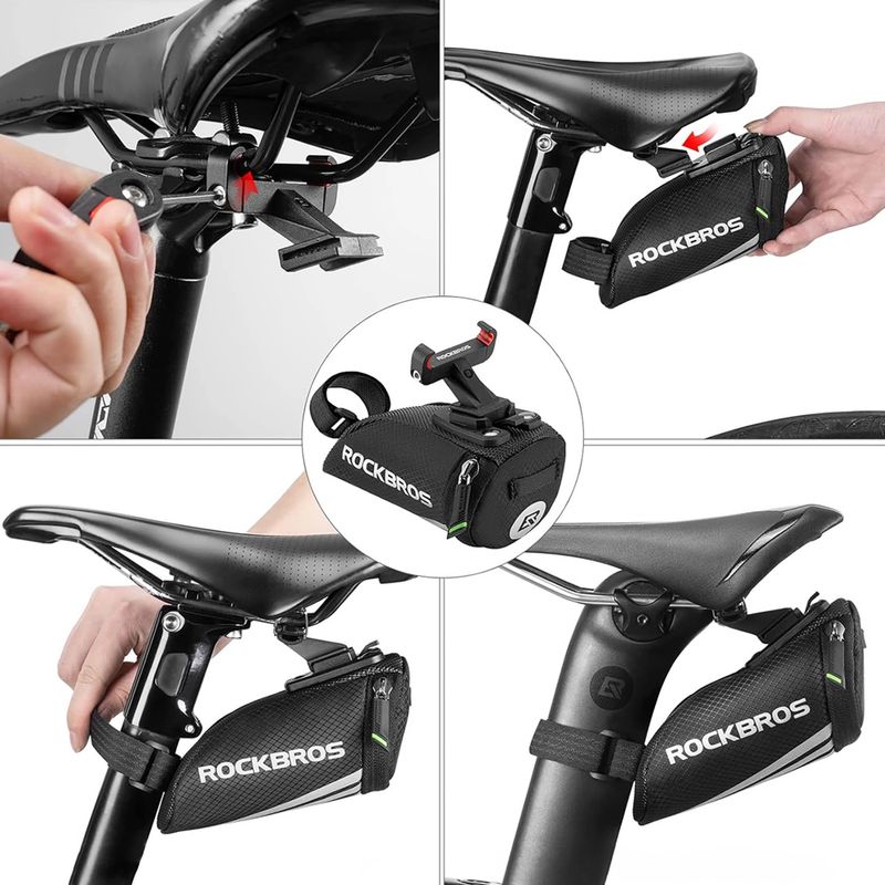Чанта под седалка на велосипед Rockbros C28BK Bike Saddle Bag black 3