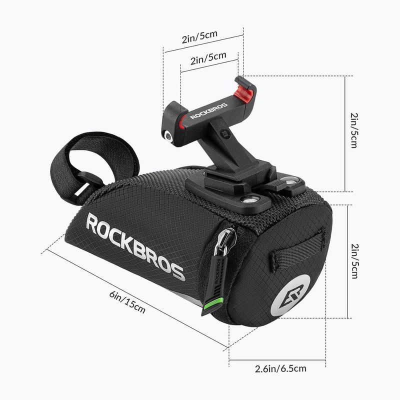 Чанта под седалка на велосипед Rockbros C28BK Bike Saddle Bag black 4