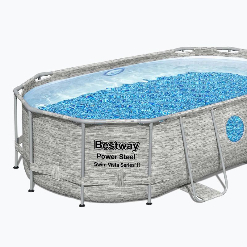 Сглобяем басейн Bestway Power Steel Swim Vista Series Oval Pool Set 427x250 cm сив 2