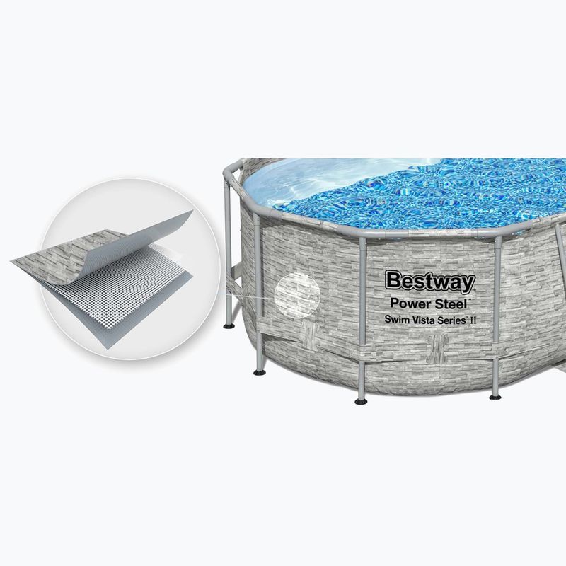 Сглобяем басейн Bestway Power Steel Swim Vista Series Oval Pool Set 427 x 250 cm сив 4