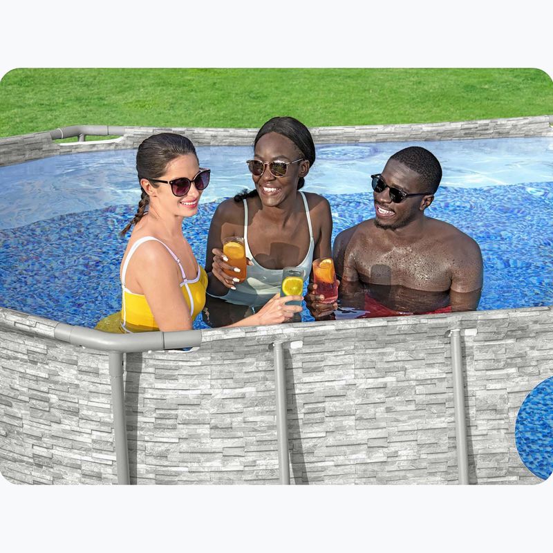 Сглобяем басейн Bestway Power Steel Swim Vista Series Oval Pool Set 427x250 cm сив 15