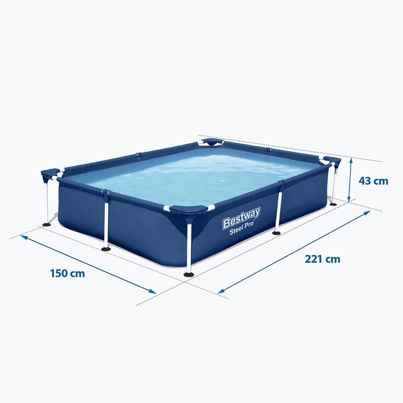 Сглобяем басейнy Bestway Steel Pro Pool 221 cm син 4