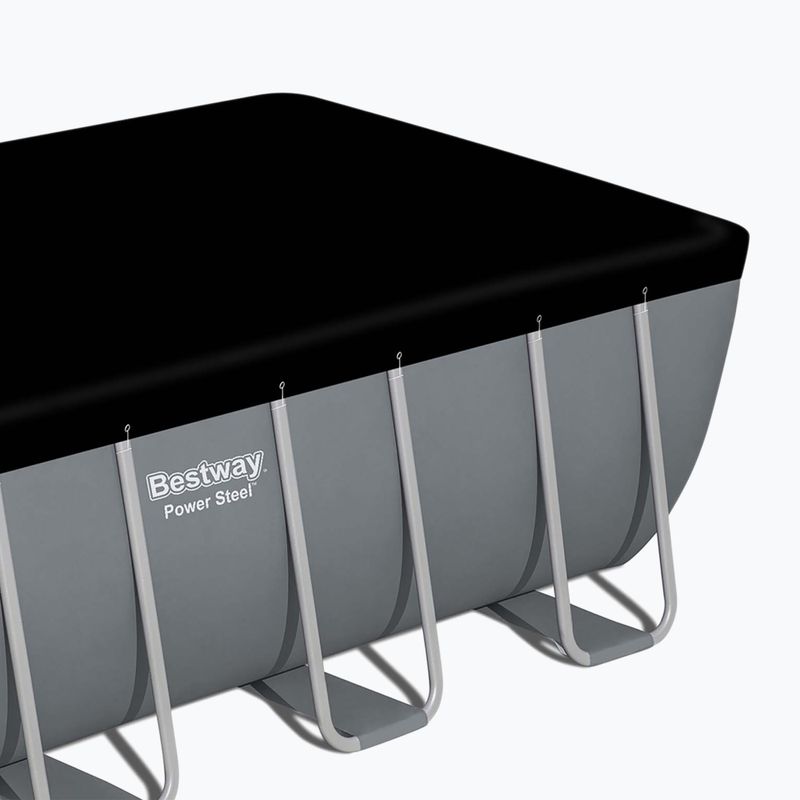 Сглобяем басейн Bestway Power Steel Rectangular Pool Set 56466N 549 x 274 cm тъмносив 4