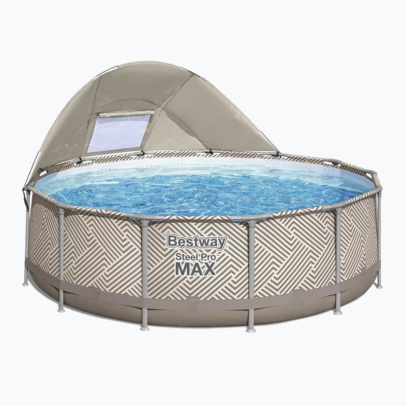 Сглобяем басейн Bestway Steel Pro Max Pool Set 396 x 107 cm бежов 2