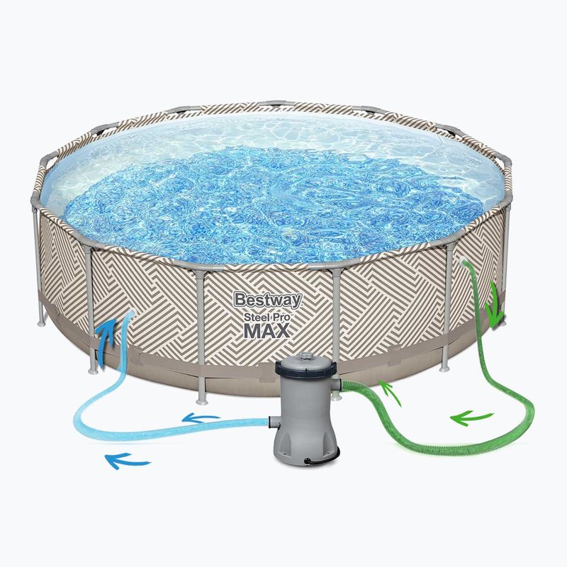 Сглобяем басейн Bestway Steel Pro Max Pool Set 396 x 107 cm бежов 8
