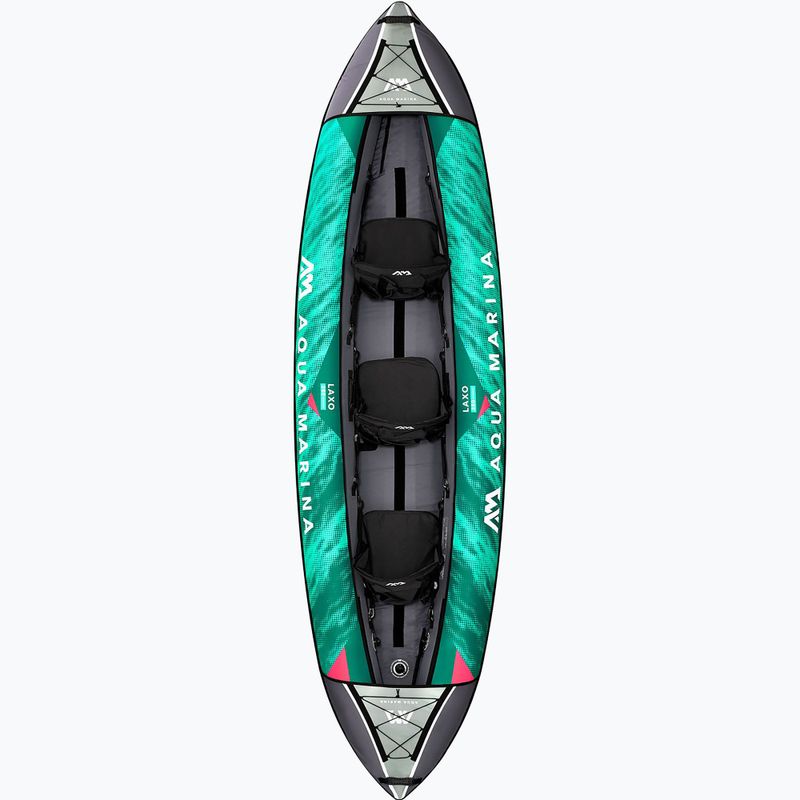 Aqua Marina Laxo Recreational Kayak 12'6" тъмнозелен надуваем каяк за 3 човека 2