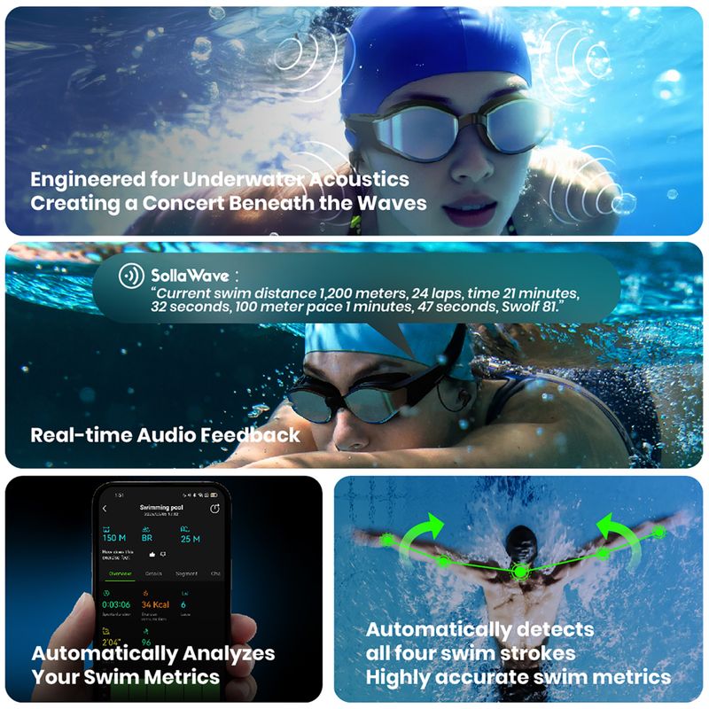 Плувни очила  Holoswim Solla Wave AI Music silver 8