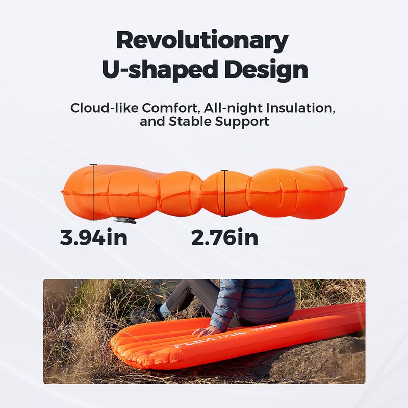 Flextail Zero R05 Mummy оранжев надуваем матрак 7