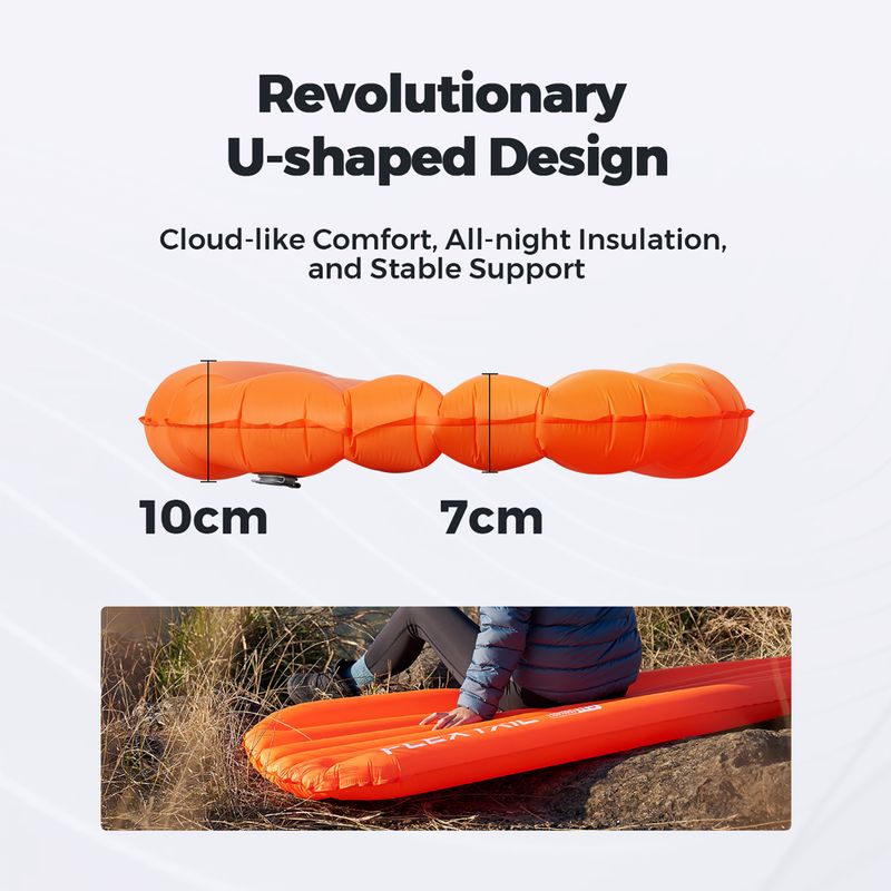 Flextail Zero R05 Mummy оранжев надуваем матрак 8