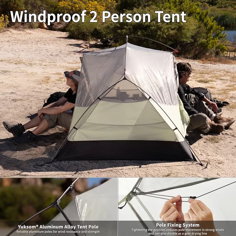 Палатка за трекинг 2-местна Naturehike Mongar Pro 2 20D light grey 2
