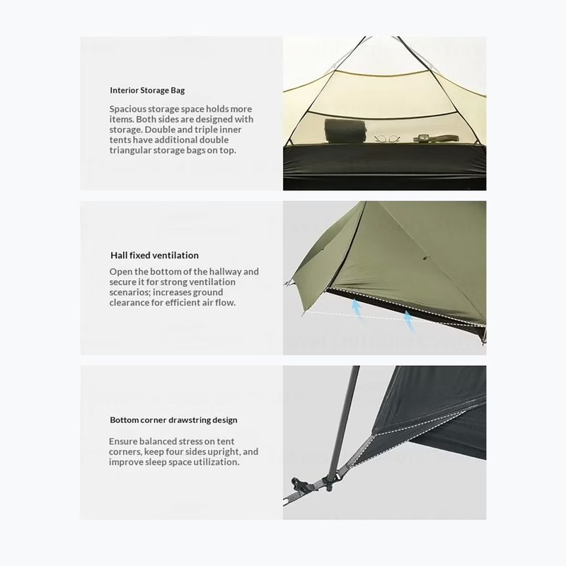Палатка за трекинг 1-местна Naturehike Mongar Pro 1 20D olive 5