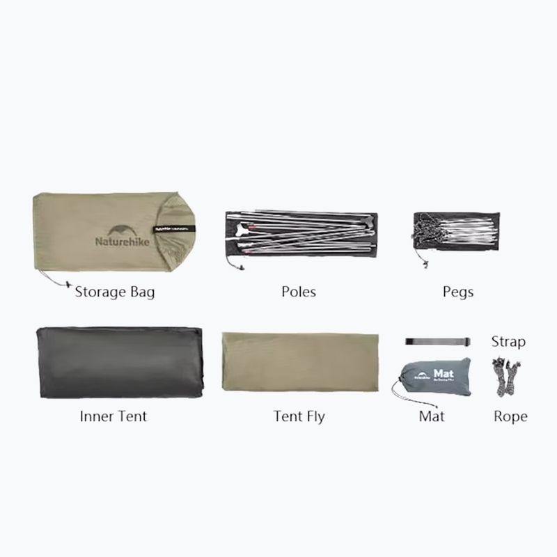 Палатка за трекинг 3-местна Naturehike Cloud Up 3 Pro 20D light gray/red 2