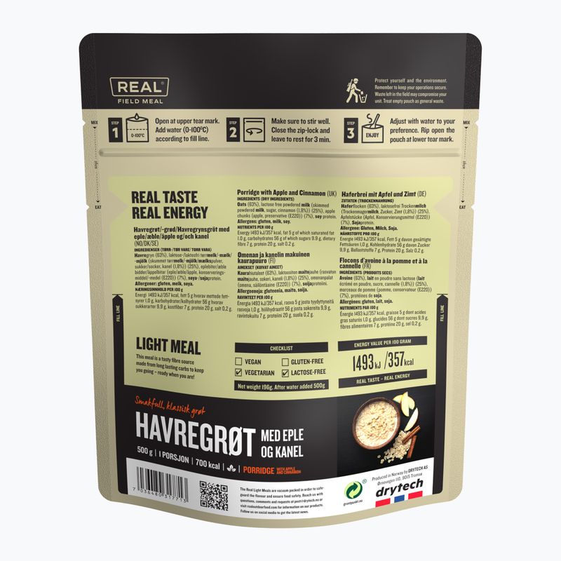 Лиофилизирана храна Real Turmat Oatmeal with Apple and Cinnamon 196 g 2