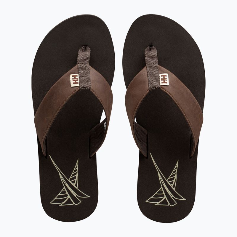 Мъжки джапанки Helly Hansen Seasand 2 Leather Sandals espresso / fallen rock / c 5