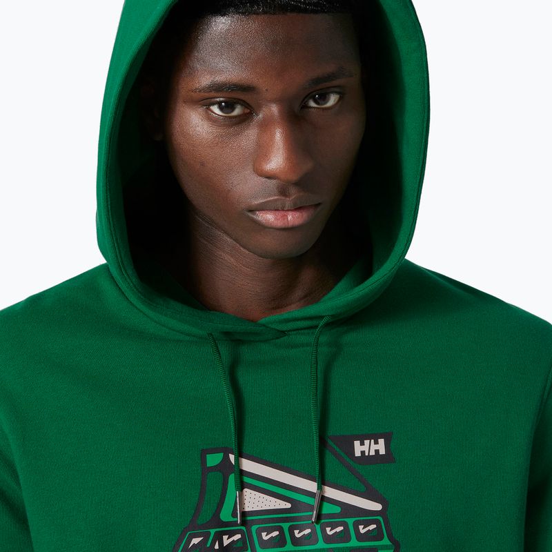 Мъжки потник за трекинг Helly Hansen F2F Organic Cotton Hoodie malachite 3