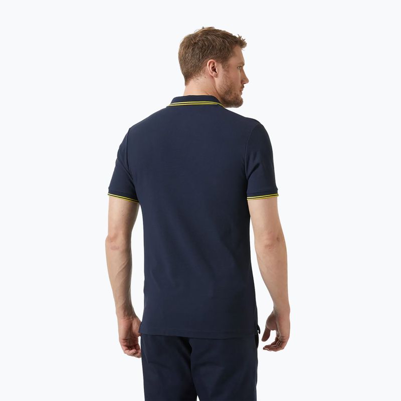 Мъжка поло тениска Helly Hansen Kos Polo navy/gold rush 2